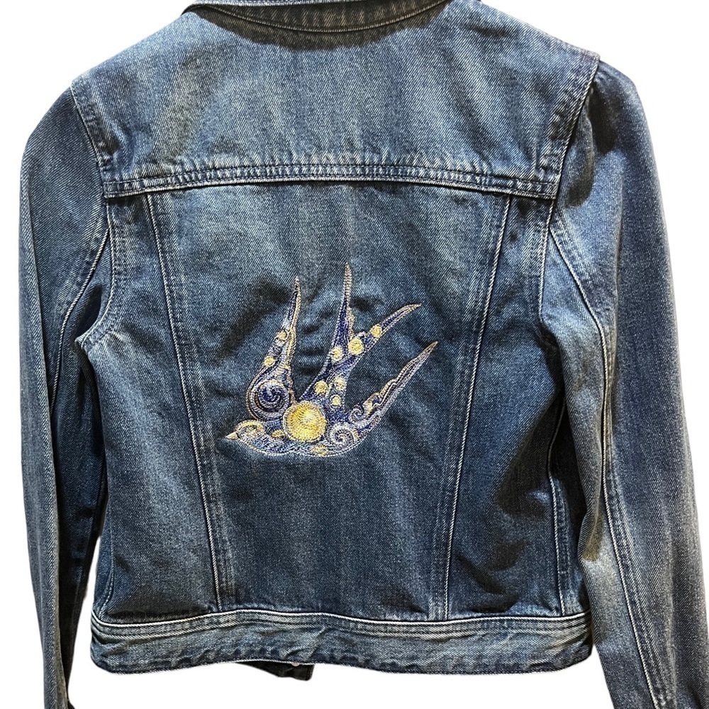 Crewcuts by J. Crew Girl’s Denim Jean Jacket with Embroidered Dove on Back Sz 12